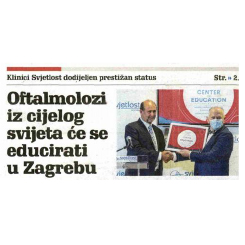 Oftalmolozi iz cijelog svijeta educirat će se u Zagrebu