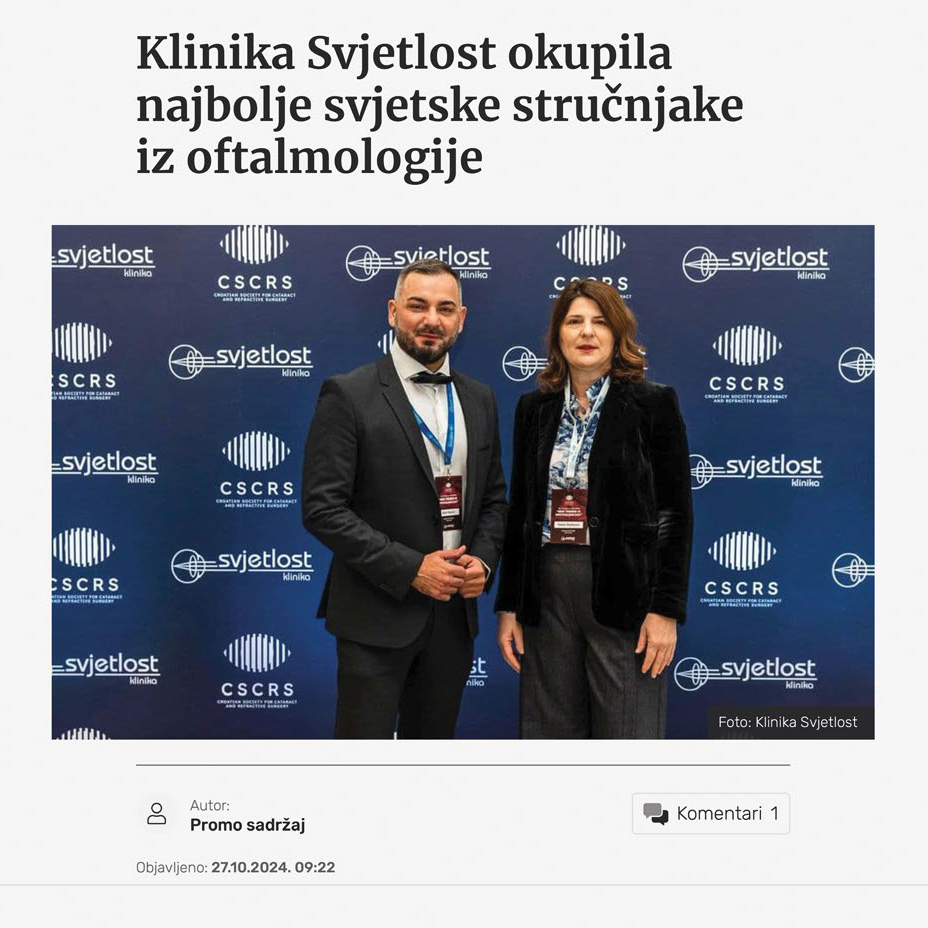 Klinika Svjetlost organizirala 15. jubilarni CSCRS kongres  (Pobjeda)