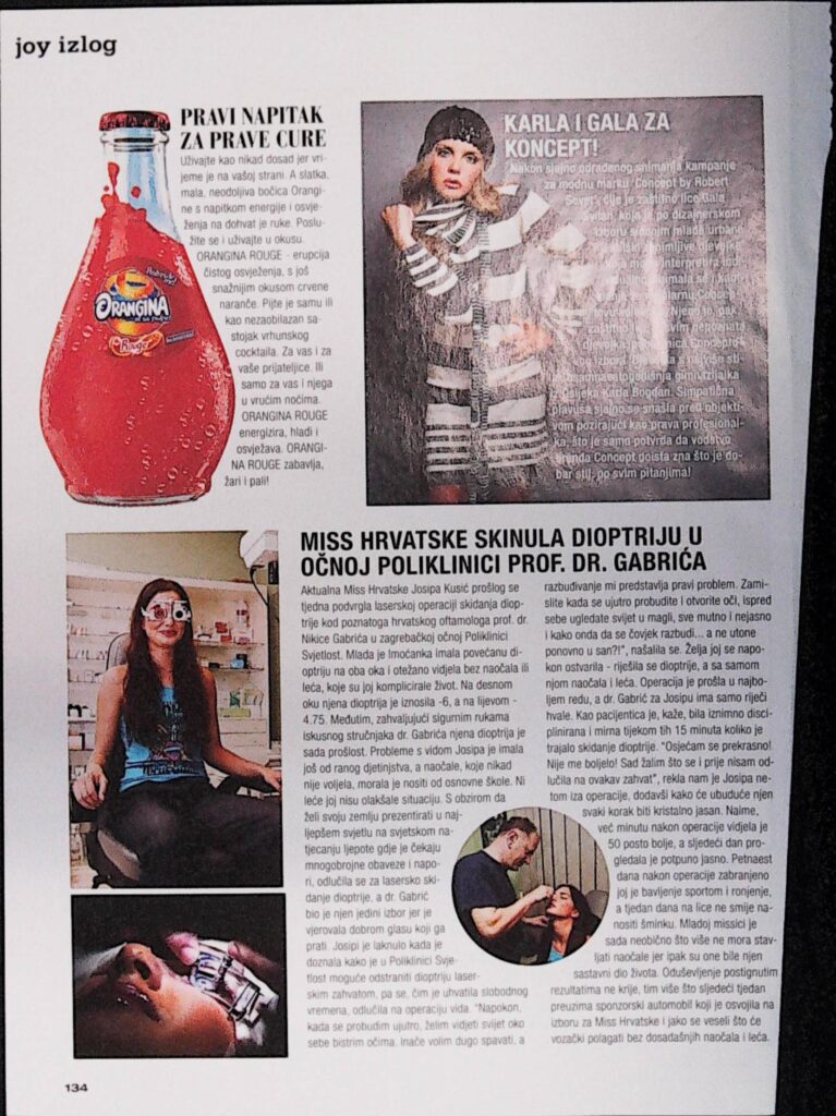 Miss Hrvatske skinula dioptriju u očnoj poliklinici prof. dr. Gabrića