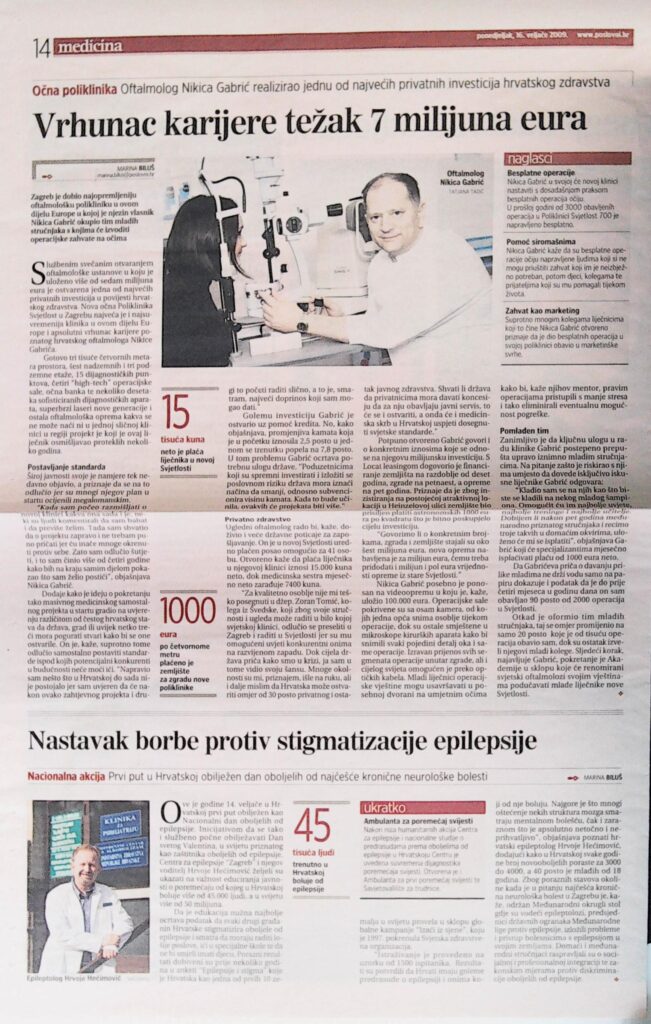 Vrhunac karijere težak 7 milijuna eura (Poslovni dnevnik, 2009.)