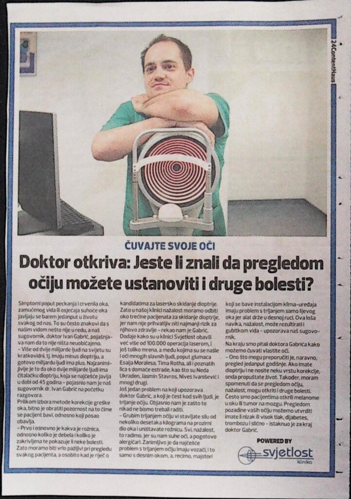 Jeste li znalio da pregledom očiju možete otkriti druge bolesti? (24 sata)