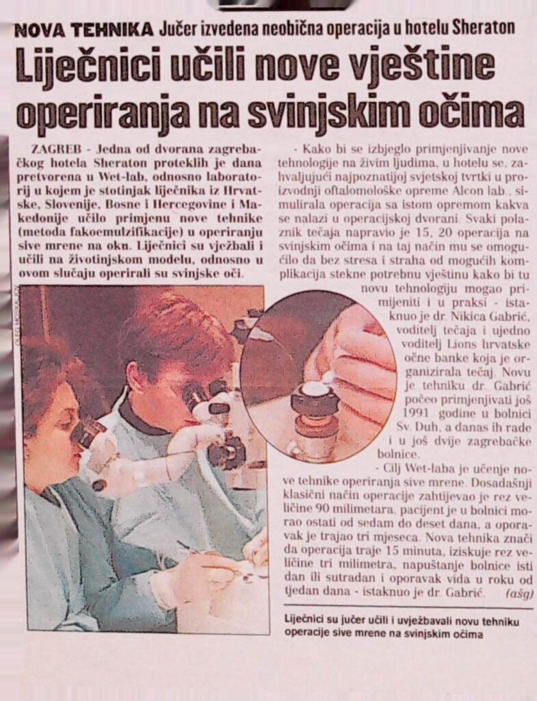 Liječnici učili nove vještine operiranja na svinjskim očima