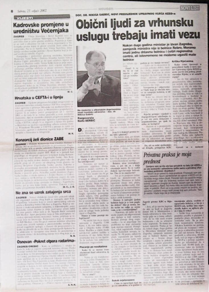 Obični ljudi za vrhunsku uslugu trebaju imati vezu (Novi list, 2002.)