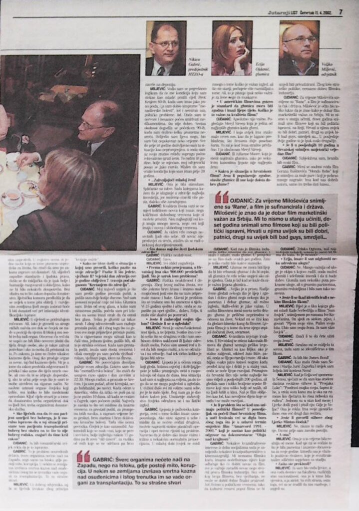 Šverc organima nećete naći na zapadu (Jutarnji list, 2002.)