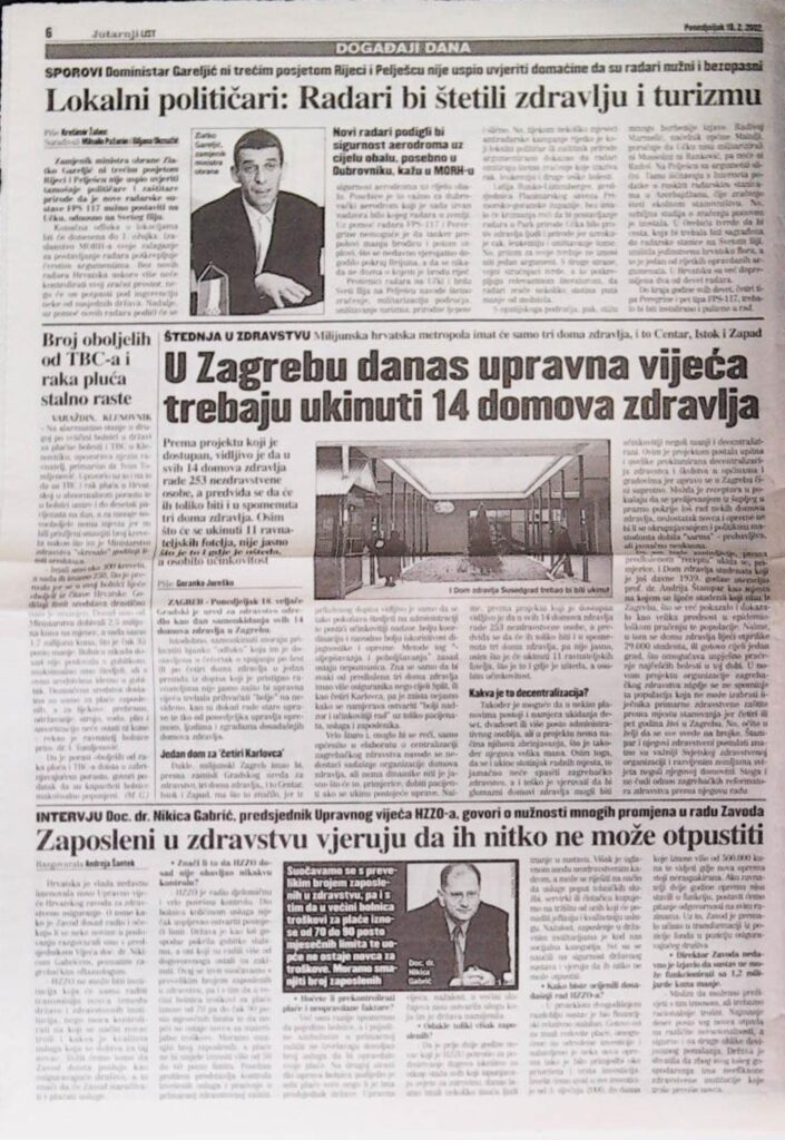 Zaposleni u zdravstvu vjeruju da ih ne mogu otpustiti (Jutarnji list, 2002.)