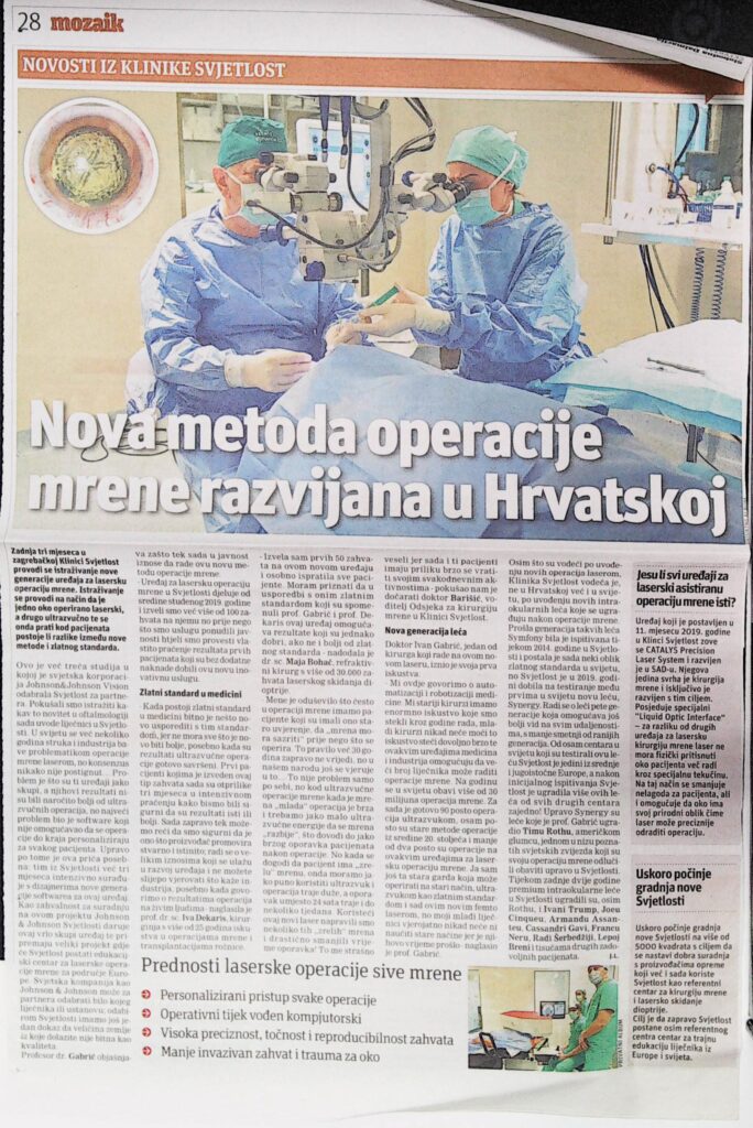 Svjetlost razvila uređaj za lasersku operaciju sive mrene (24 sata)