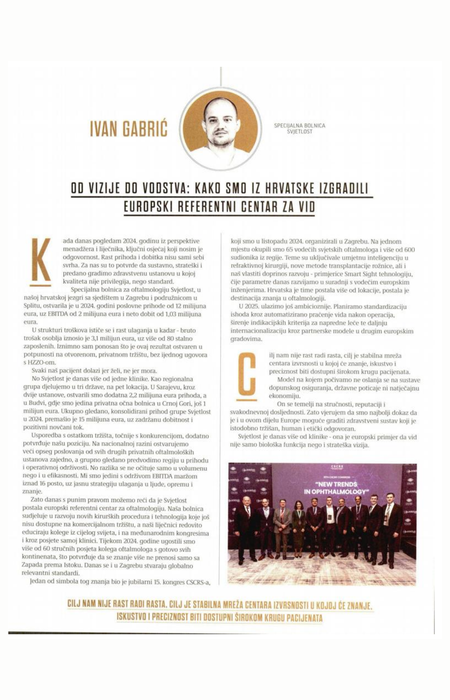 Od vizije do vodstva: kako smo iz Hrvatske izgradili europski referentni centar za vid (Jutarnji list, 2025)